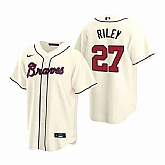 Braves 27 Austin Riley Cream Nike Cool Base Jersey Dzhi,baseball caps,new era cap wholesale,wholesale hats